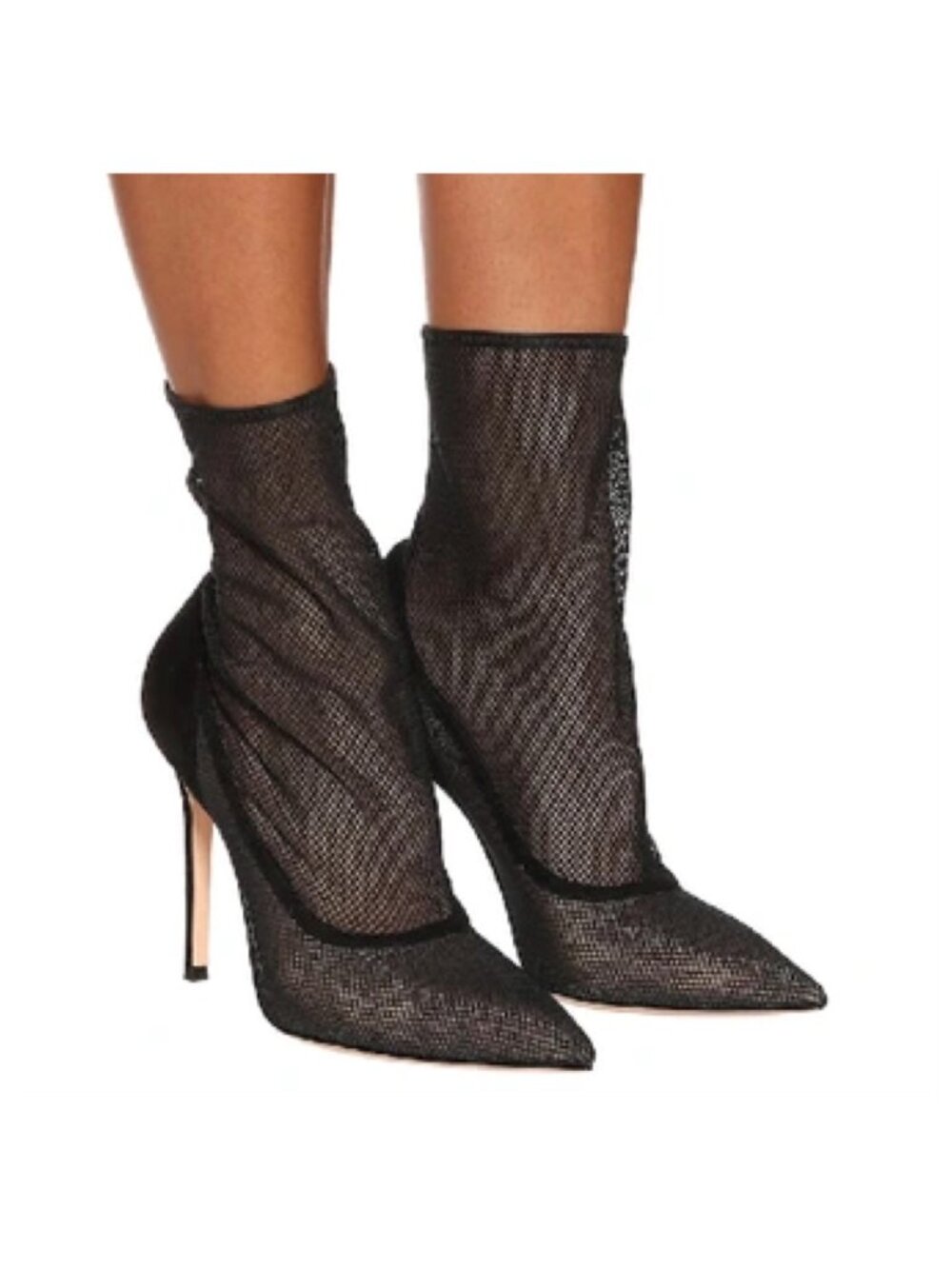 GIANVITO ROSSI Erin Mesh and Suede Bootie, size 42